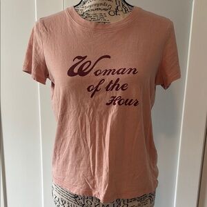💜3/$12💜 Madewell Pink Graphic Tee - Woman of the Hour